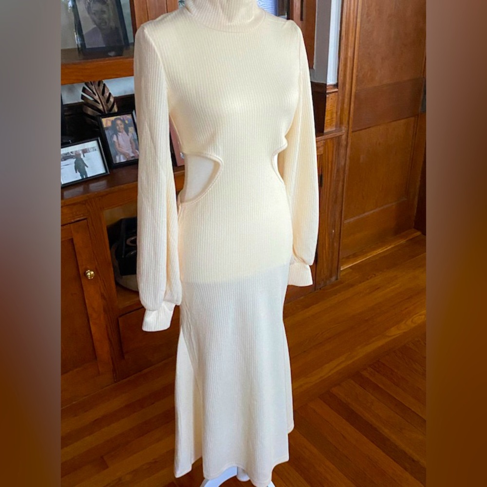 NWT-creme colored dress purchased from offsaks! Size M equates to size4-8😍❤️